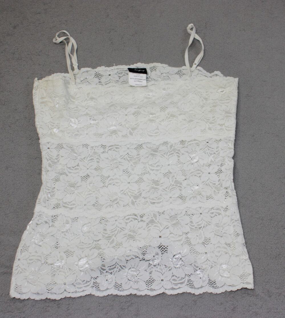 Daytrip, Cami, Women's, Size M, White, Corquette, Cottagecore, Fairycore, Y2K